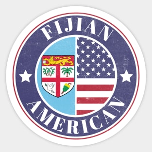 Proud Fijian-American Badge - Fiji Flag Sticker